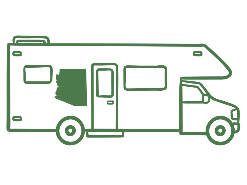 An illustration of an RV that needs to be insured in Texas.