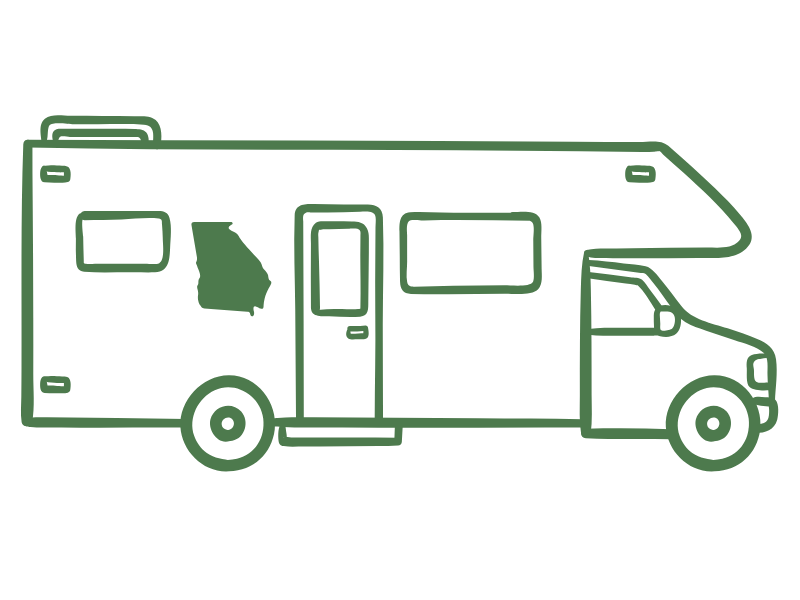 an illustration of an RV with insurance in Georgia
