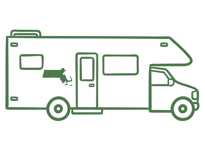 an illustration of an RV in Massachusetts that has insurance