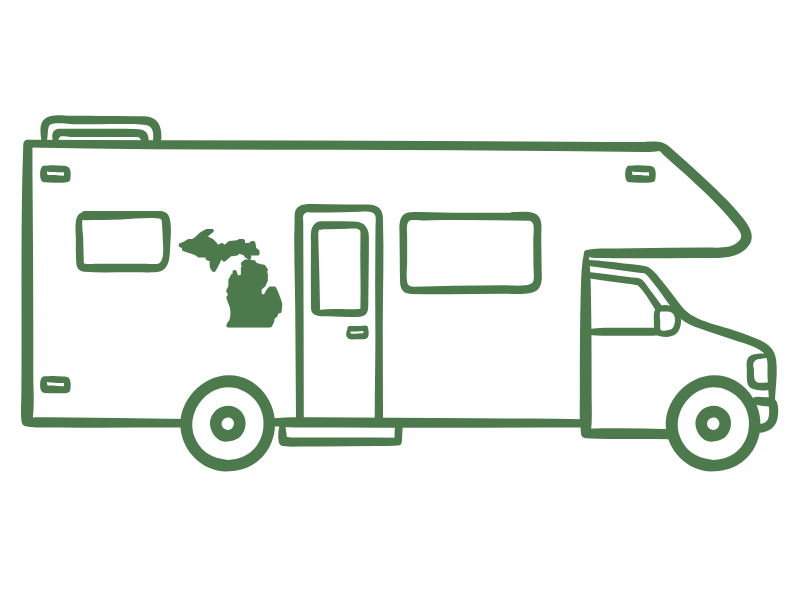 an illustration of an RV in Michigan that has insurance