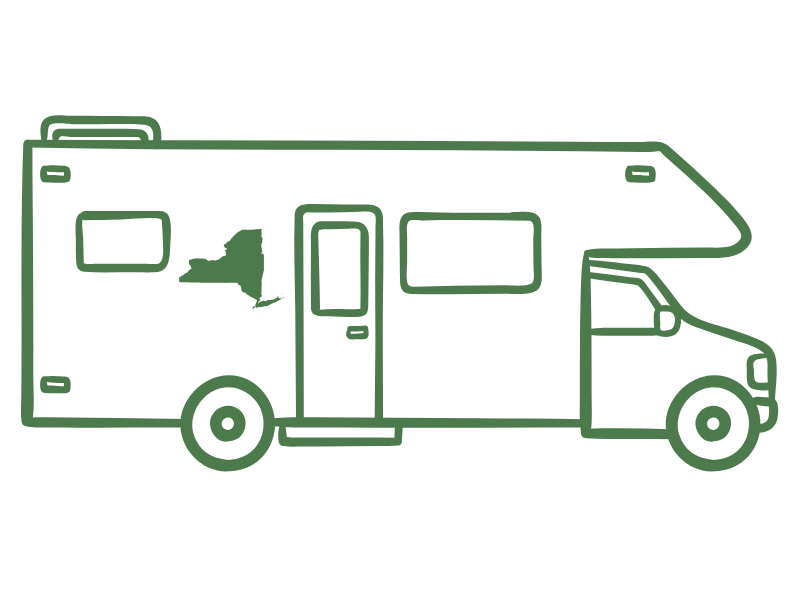 an illustration of an RV in New York that has insurance