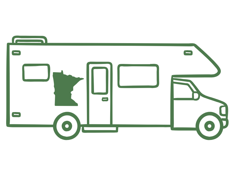 an illustration of an insured RV with a Minnesota decal on it.
