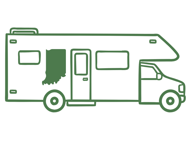an illustration of an insured RV with an Indiana decal on it.