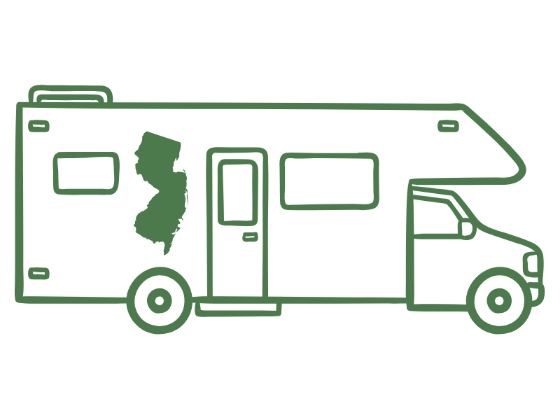 an illustration of an insured RV with a New Jersey decal on it.