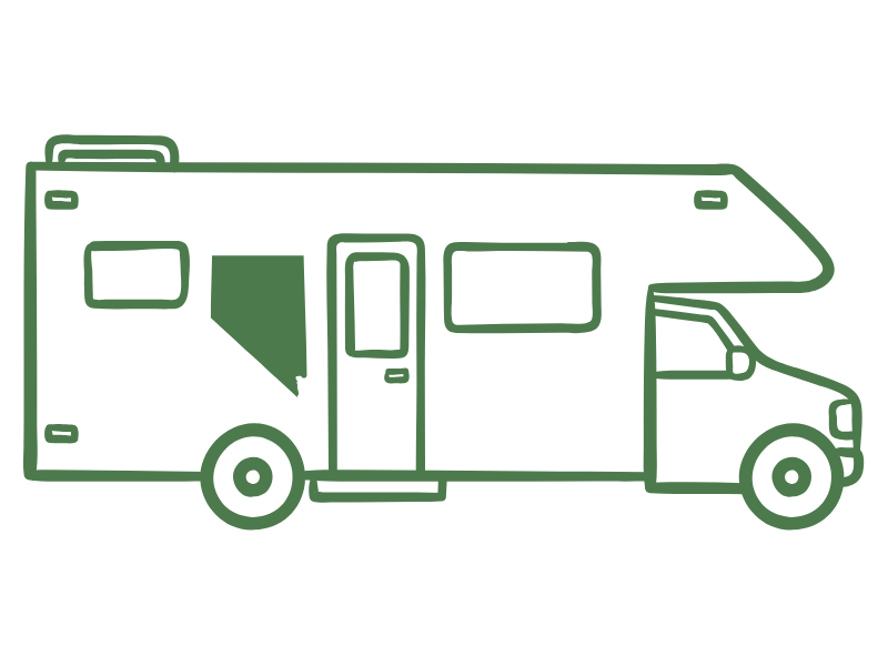an illustration of an insured RV with a Nevada decal on it.